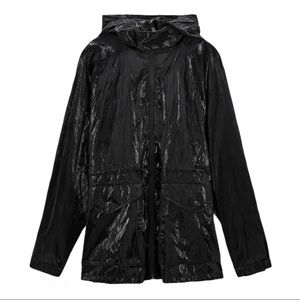 Zara Shiny Effect Parka Black Small